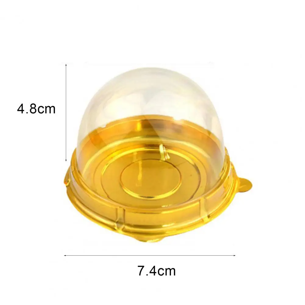 Container Plastic Box 50Pc/Set Round Cupcake Case Disposable Moon Cake Dome Egg Yolk Crisp Carrier Holder Packaging