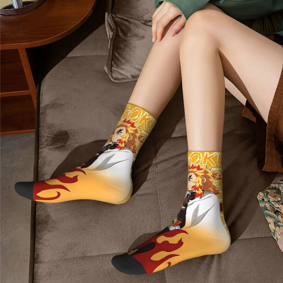 Новые мужские носки в стиле хип-хоп огонь Убийцы демонов аниме женские чулки