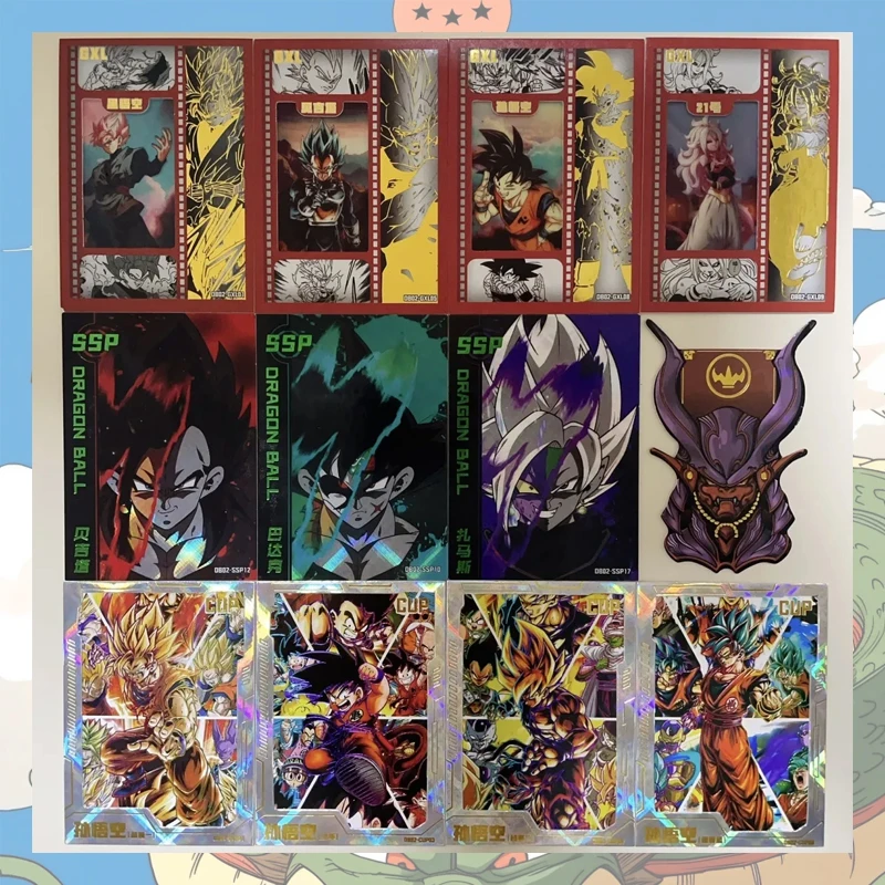 Фото Коллекционные карты по аниме Dragon Ball GXL SSP CUP SLR SP PR JR: Сон Гоку, Вегета IV, Бурдок, Замасу, Вегетто, Бирус, Джирен, Селл №1