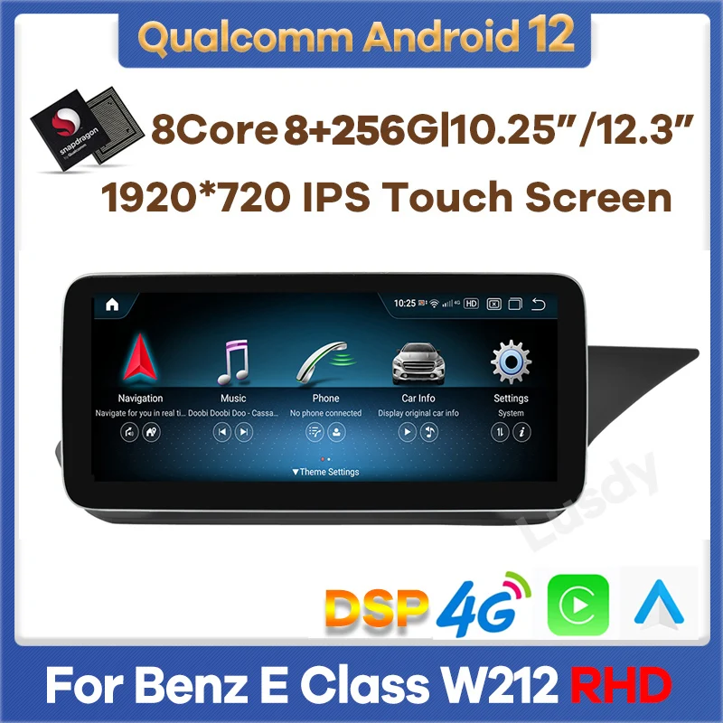 

10.25"/12.3" Android 12 Qualcomm 6+128G Car Multimedia Player GPS Radio for Mercedes Benz E Class W212 RHD E200 E230 E260 E300