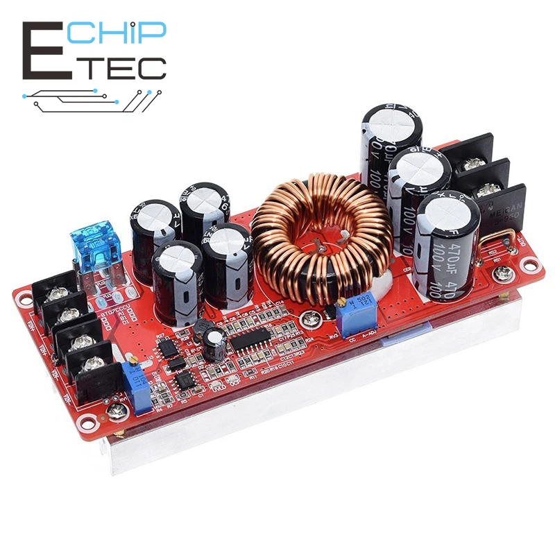 

High Power 1200W 20A DC Converter Boost Constant Current Module Step UP Power Supply Module IN 8-60V OUT 12-83V 1200W 20A DC-DC