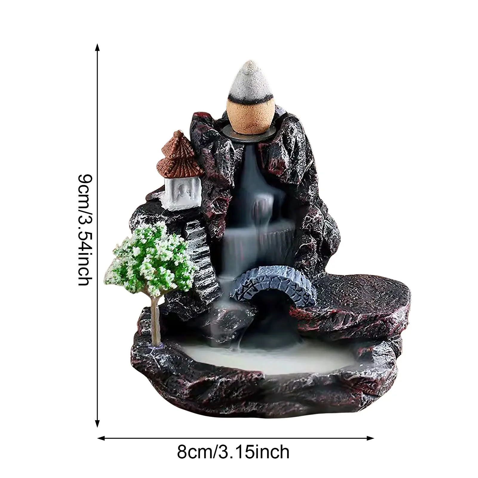 Waterfall Incense Burner Ceramic Backflow Incense Holder Fountain Backflow Incense Cones For Home Office Decor Housewarming Gift images - 6