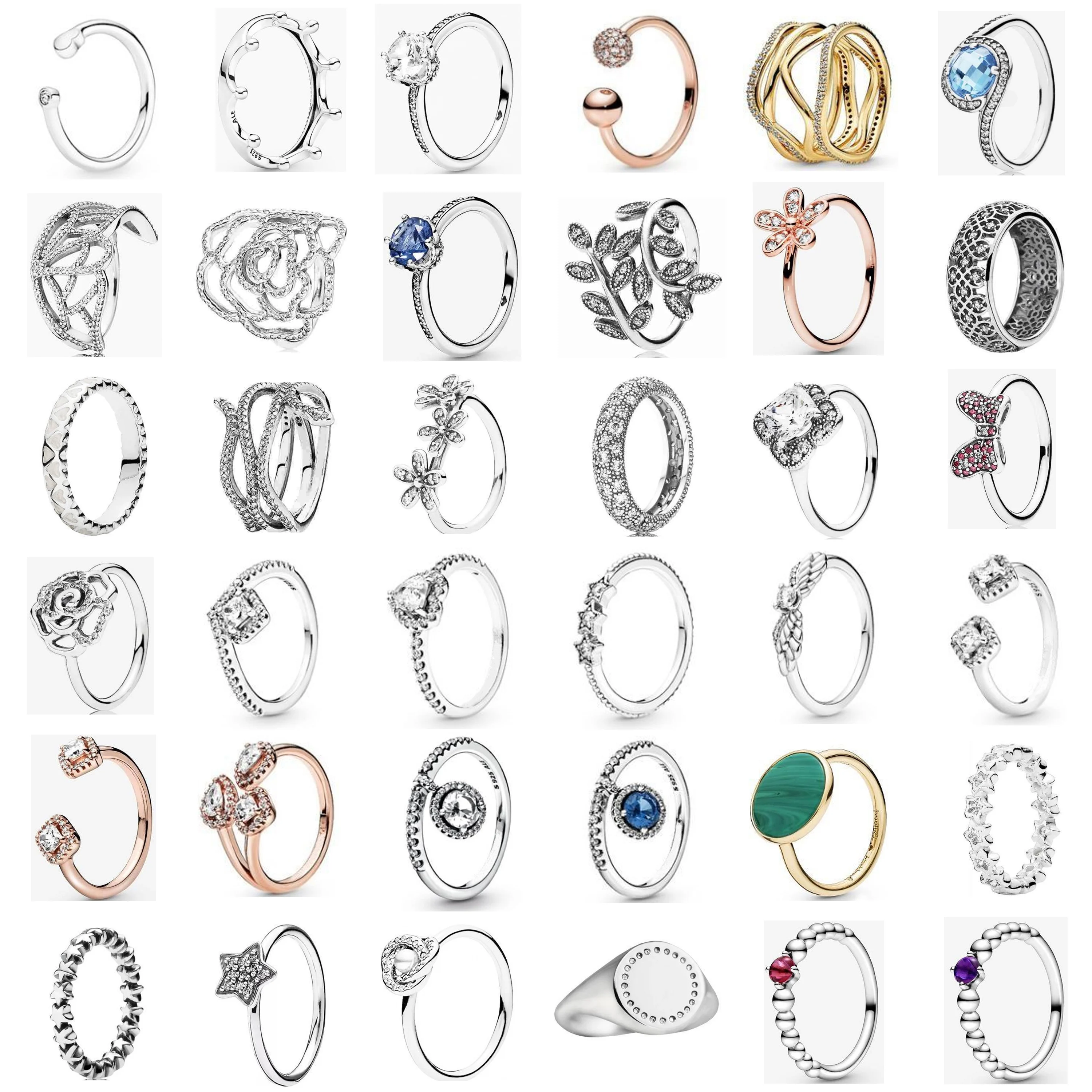 

Corresponding Catalog Select Code To Buy, S925 Sterling Silver Jewelry. 1:1 PAN Ring 253-288