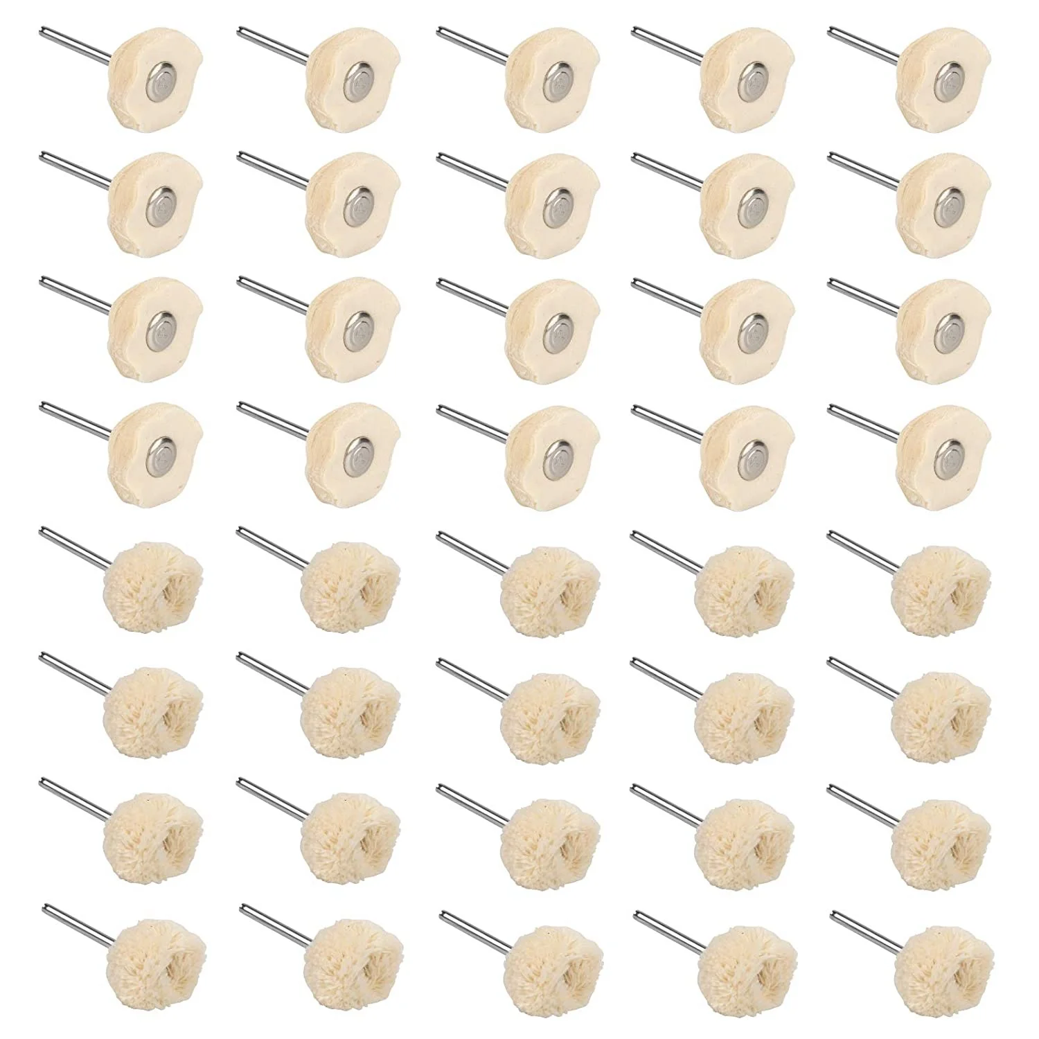 

40Pcs Polishing Brush Buffing Wheels Soft Fine Buff Wheels for Polishing Jewelry Dremel Rotary Drill Tool Accessories