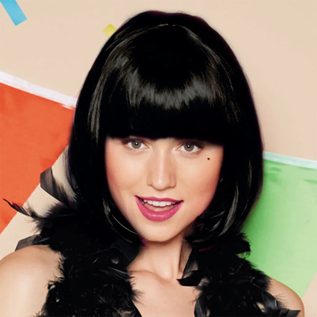 Прямой Синтетический Кружевной Парик Темно-коричневого Цвета С Полной Челкой