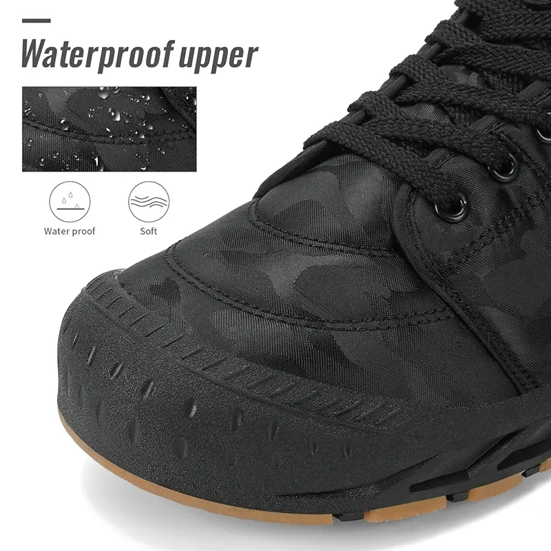 Men Sports Shoes Winter Waterproof Upper Comfortable Non-slip Snow Boots Plus Velvet Thick Warm Outdoor Hiking Shoes Size 39-46