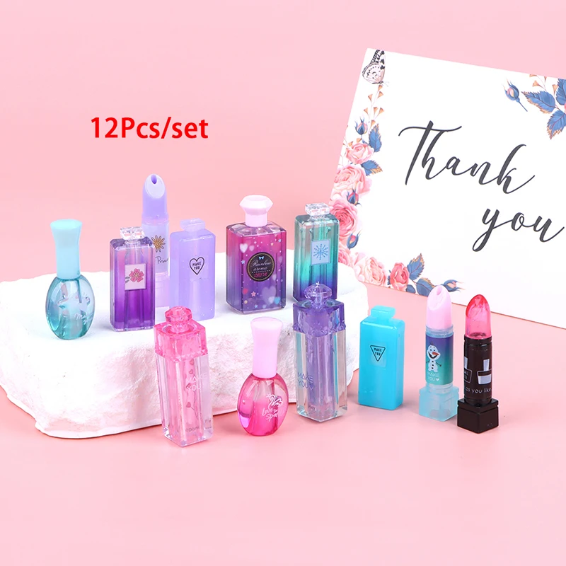 

12 шт. 1:6 миниатюрный парфюм для кукольного домика, помада, лак для ногтей, модель макияжа, детские игрушки для ролевых игр, аксессуары для кукольного домика