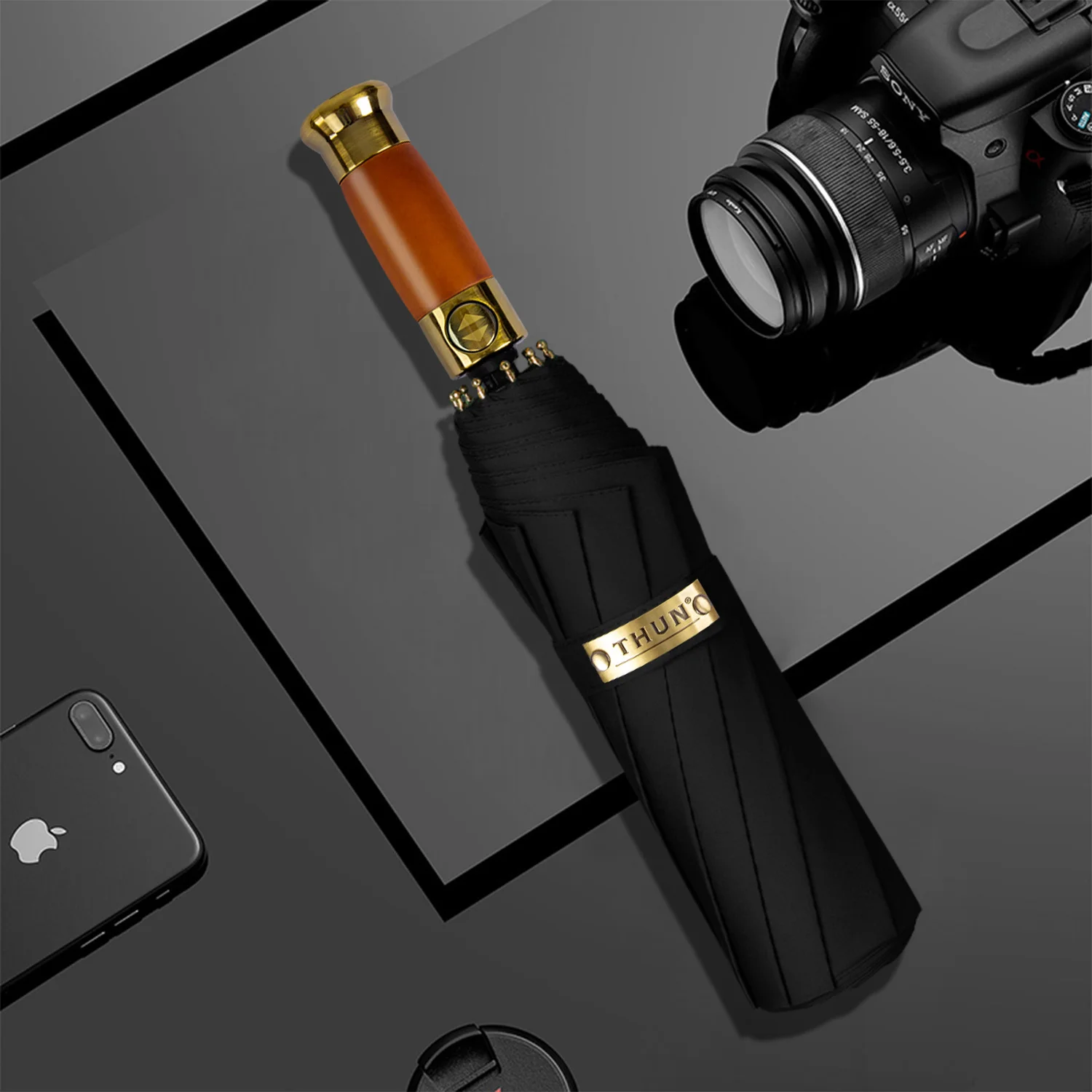 

Зонт Автоматический мужской с деревянной ручкой, 114 см, 10 ребер