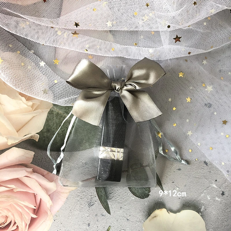 100Pcs Organza Gift Bag Butterfli Organza Bags Drawstring Pouch Storage Jewelry Organizer Jewelry Packaging Party Bag Wholesale