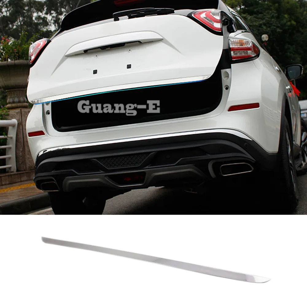 

For Nissan Murano 2015 2016 2017 2018 Car Style Stainless Steel Rear Door Tailgate Bumper Frame Plate Trim Lamp Trunk Lid 1pcs