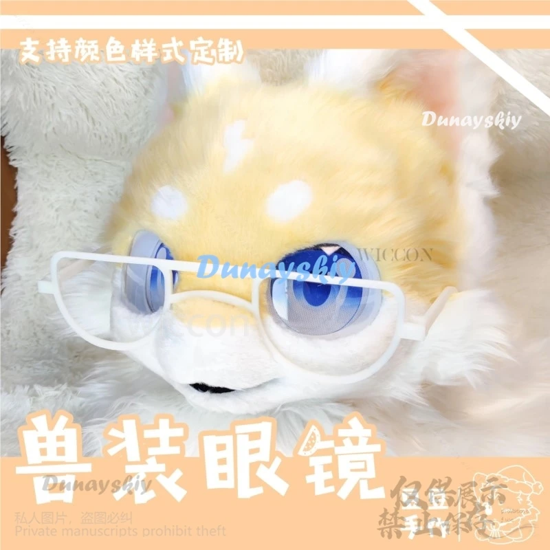 Animal Glasses Fursuit Accessories Kigurumi Mask Furry Costume Фурри Костюм Head Base Kig Suit Halloween Kemono Cat