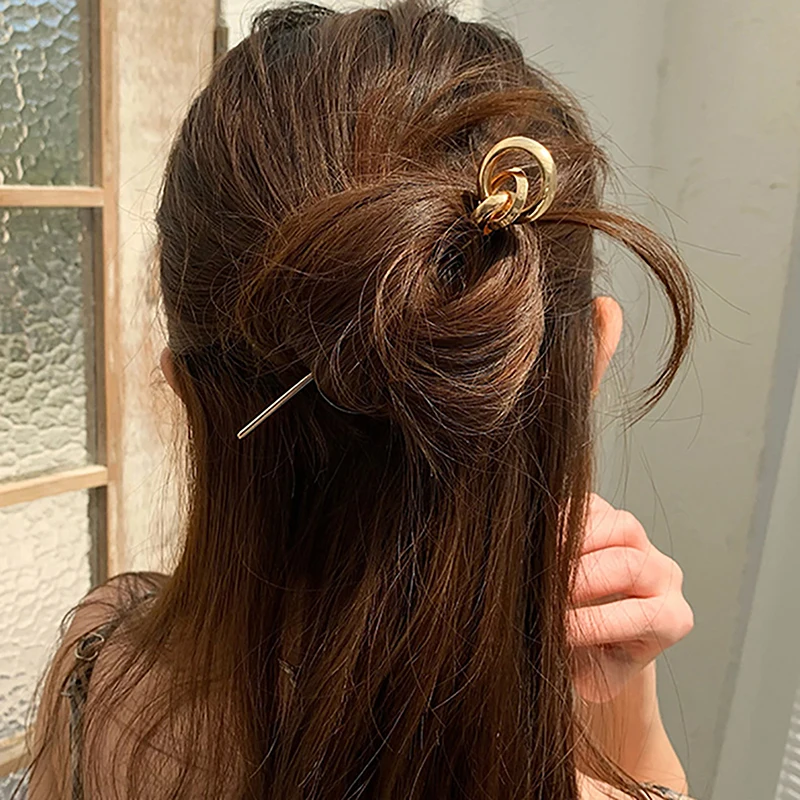 Винтажные заколки для волос в китайском стиле палочка женская металлическая
