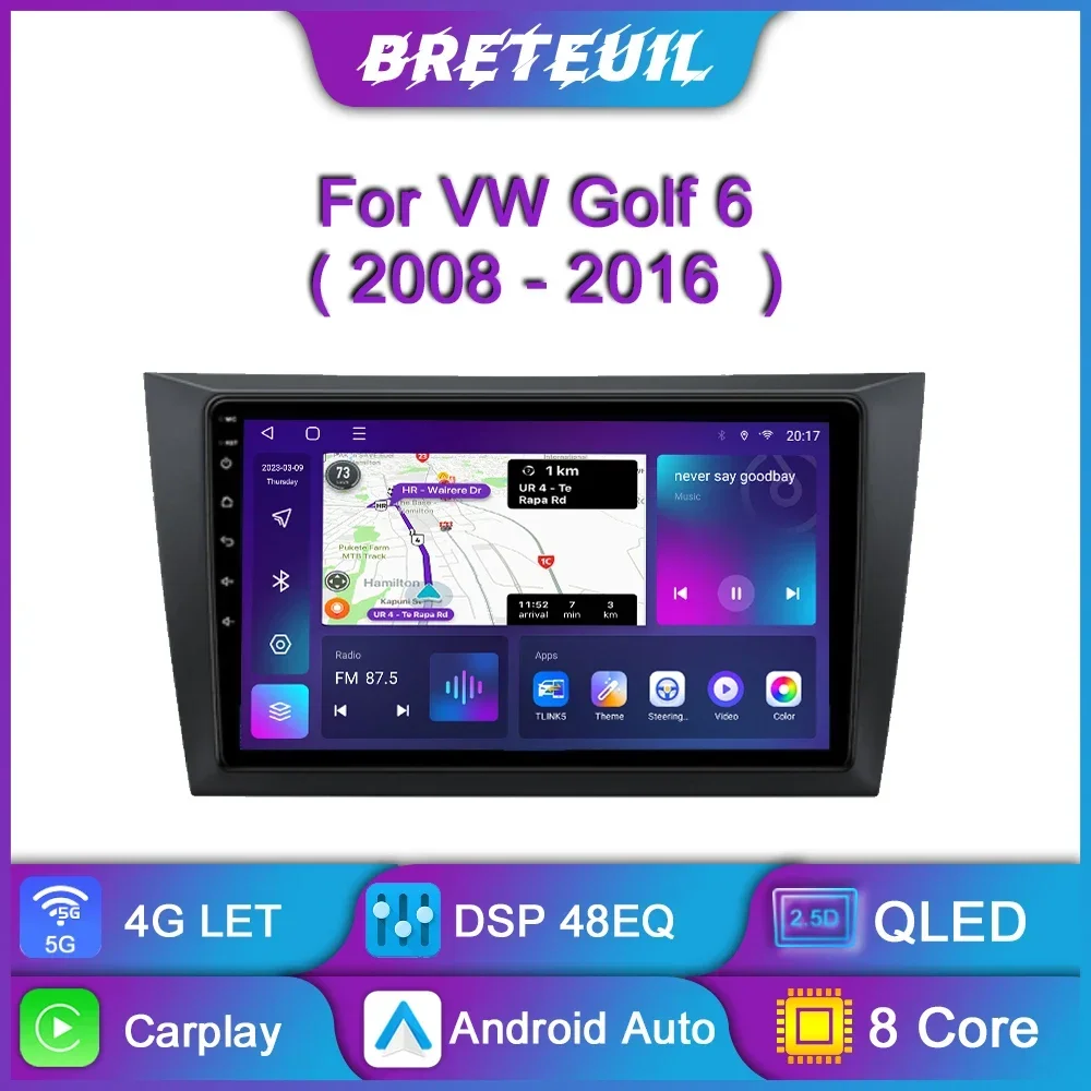 Для Volkswagen VW Golf 6 2008 2009 2010 2011 2012 2013 2014 2015 2016 Android Car Radio Multimedia Video Player GPS Navigation Carplay Touch