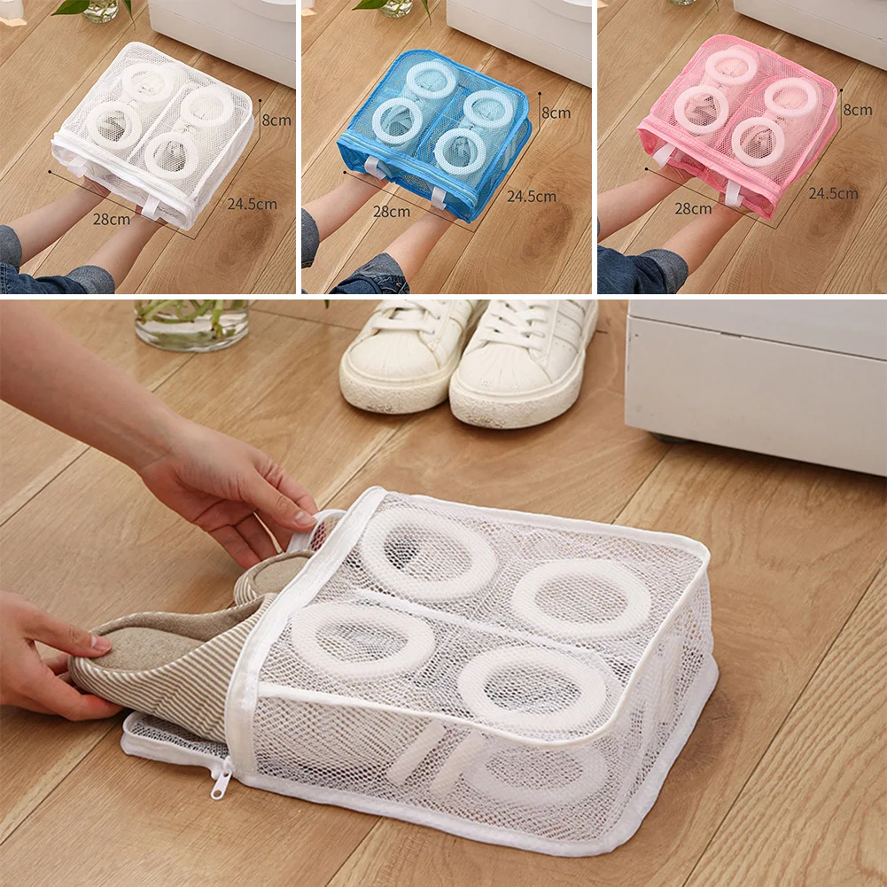 

Mesh Washing Machine Shoes Bag Anti-deformation Travel Zipper Shoe bags Portable Storage Laundry bag Clothes organizer