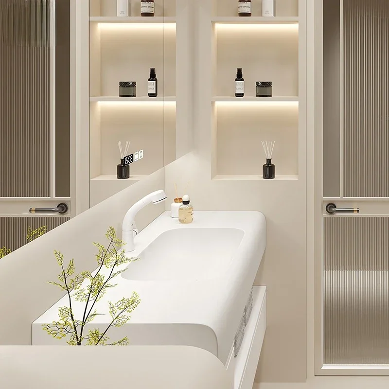 DuPont Corian Whole Washbin Bathroom Cabinet Combination Hand Washing Washstand Washbasin