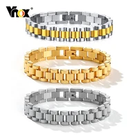 vnox cool solid gold color bold heavy thick bracelets for womenclassic wide stainless steel link chain strap stackable bangle