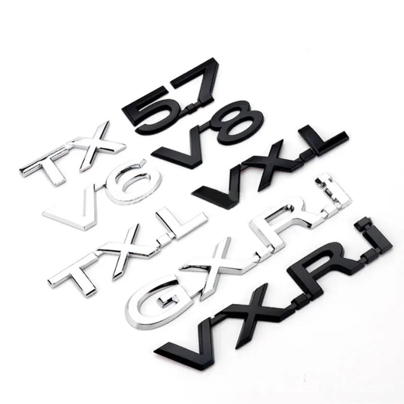 

VXS TX GXRi VXRi VX letter Car Stickers for Toyota Domineer TXL Land Cruiser LAND FREE VXR GXR VXL V8 V6 5.7 rear trunk decals