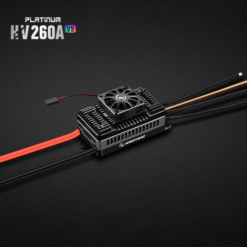 Фото HOBBYWING ESC Platinum 260A V5 SBEC/OPTO 6-14S LiPo HV Бесколлекторный регулятор скорости (ESC) для радиоуправляемых моделей самолетов, фиксированных крыльев и вертолетов №5