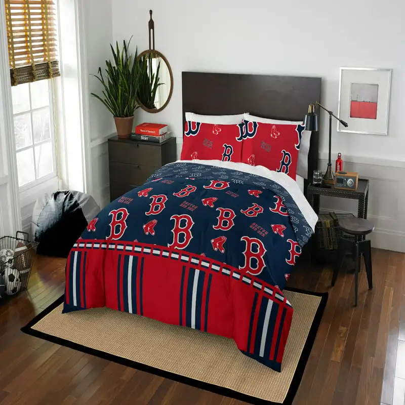 

Boston Red Sox Bed In Bag Set, Queen Size, Team Colors, 100% Polyester, 5 Piece Set