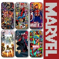 avengers spider man marvel comics for samsung a52 a72 4g 5g phone case back black funda silicone cover liquid silicon