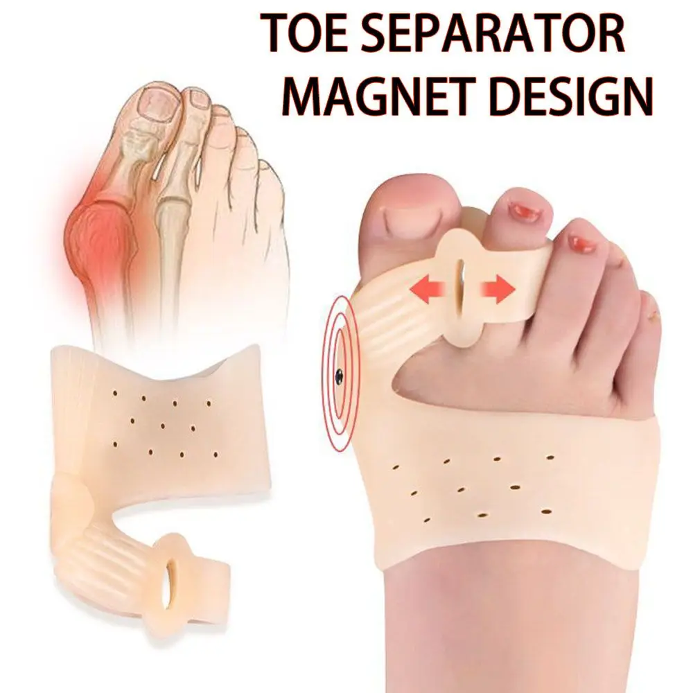 

Toe Separator Corrector Splitter Bunion Sleeve Pain Relief Orthopedic Protector Foot Care Reusable 1 Pair Magnetic Design