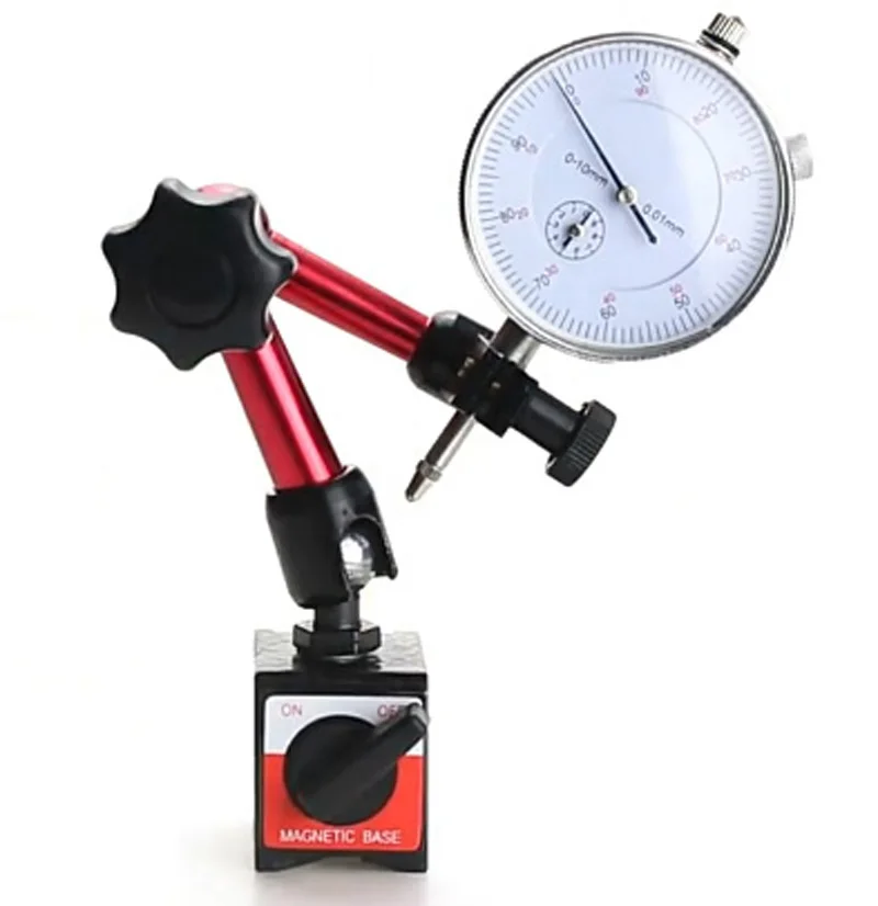 

0-10mm 0.01mm Dial Indicator Gauge Meter Resolution Indicator Mesure Instrument Tool Dial + Magnetic Base Holder Stand