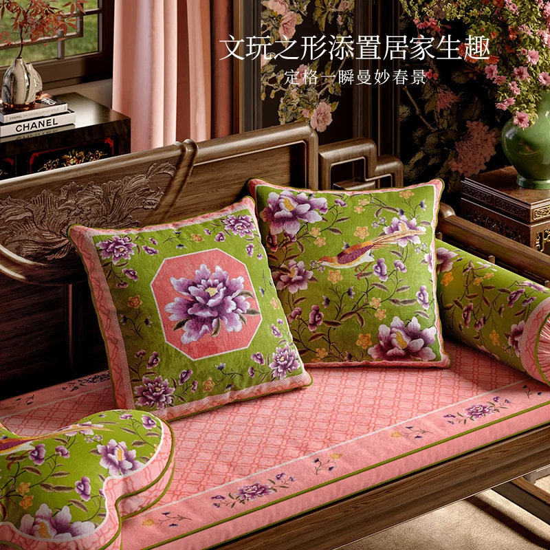 Экзотическая подушка с принтом пиона чехол для подушки новый китайский стиль