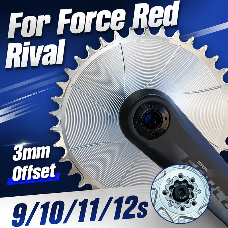 Фото Серебряная цепная звездочка на 8 болтов для Sram Red Force Rival, 8-винтовая цепная звездочка Boost, 32, 36, 38, 34 зуба, MTB цепная звездочка 40T, 42T, 44T, 46T, 48T №1