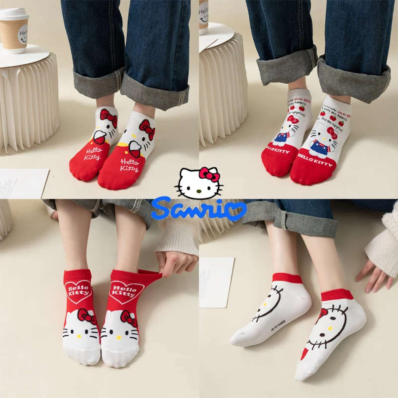 

Sanrio Hello Kitty Sock Girl Anime My Melody Kuromi Cinnamoroll Cartoon Short Socks High Quality Fashion Cute Gift Sock Woman