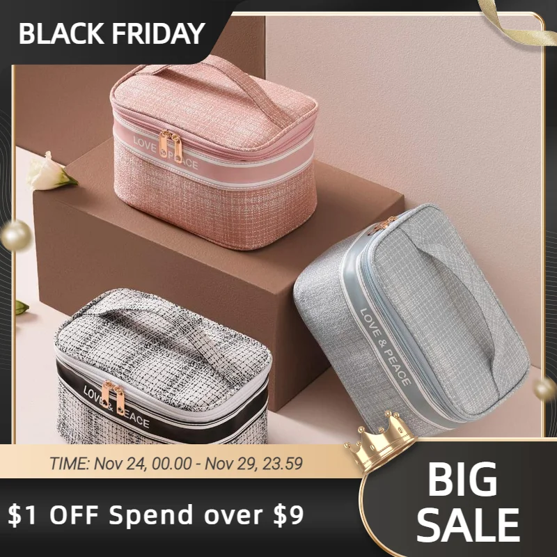 

Роскошная Модная Портативная вместительная косметичка-цилиндр, дорожная сумка для хранения, Плетеный чехол для макияжа, косметички для жен...