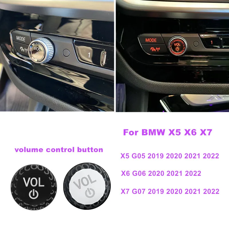 

Кристаллическая ручка регулировки громкости автомобиля, кнопка, сменная накладка для BMW X5 X6 X7 G05 G06 G07 2019-2023, аксессуары для интерьера