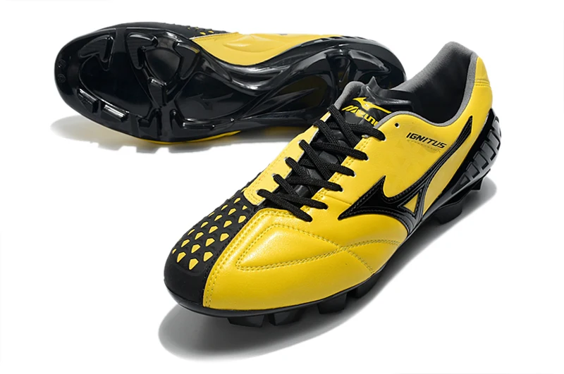 Authentic Mizuno Creation Wave Ignitus FG Men's Sports Shoes Mizuno Outdoor Sneakers Yellow/Black Color Size Eur 40-45