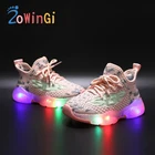 Детские светящиеся кроссовки, повседневная обувь с светильник кой, размеры 21-30