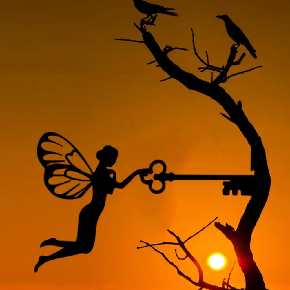 

Fairy Silhouette Decor Pretty Wear-resistant Weather-proof for Patio Fairy Silhouette Ornament Fairy Silhouette Decoration