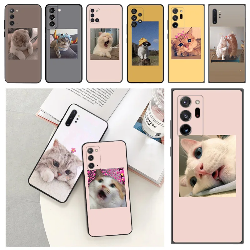 

Silicone Phone Case for Samsung M54 A24 S8 M30 M11 M21 M31 M51 M32 M12 M04 M62 M22 M52 M23 M33 M53 M13 Funny Cute Pink Cat Cover