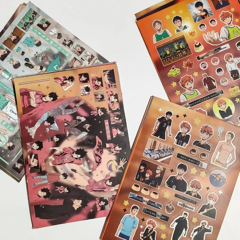 Фото Набор из 8 водонепроницаемых стикеров по аниме Haikyuu: Хината Шойо, Тобио Кагеяма. Материал для коллажей, наклейки для блокнотов, игрушка, подарок. №3