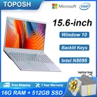 Ноутбук TOPOSH, 15,6 дюйма, IPS металлический, 16 ГБ ОЗУ, 512 Гб SSD, Intel Celeron N5095, нетбук для бизнеса, Windows 10, игровой ноутбук, портативный ПК