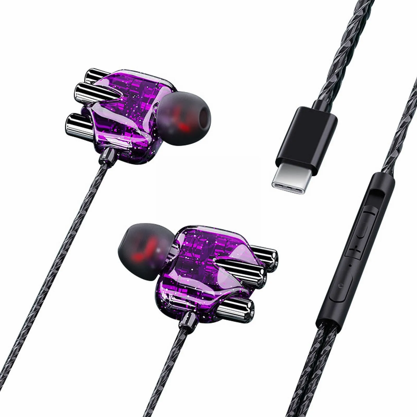

Type-C 9D Stereo With Mic Earphones Headphon In-ear Wired Headphones Bass Wire Earphon Earbud Phone Headset With Microphone