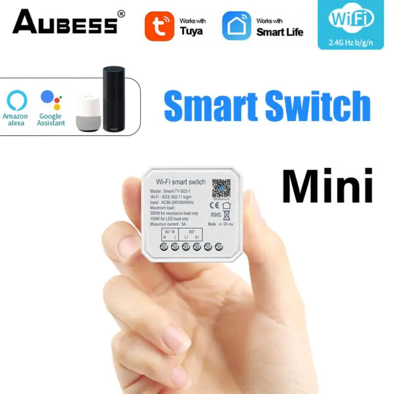 

2/4/6PCS Remote Control Smart Light Switch Tuya Sanrt Mini Switch Module Wifi Wireless Breaker Work With Alexa Google Home Alice