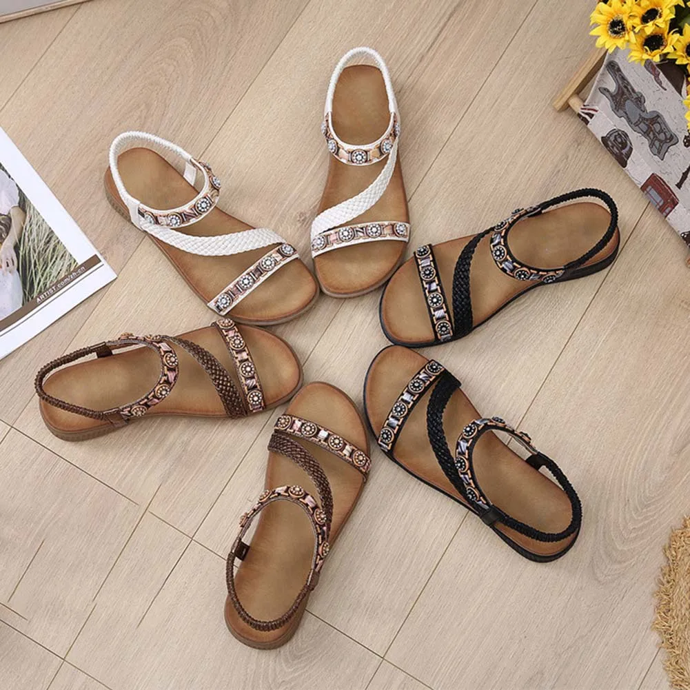 Stylish Women Rhinestone Sandals Comfortable Breathable Sandals For Outdoor