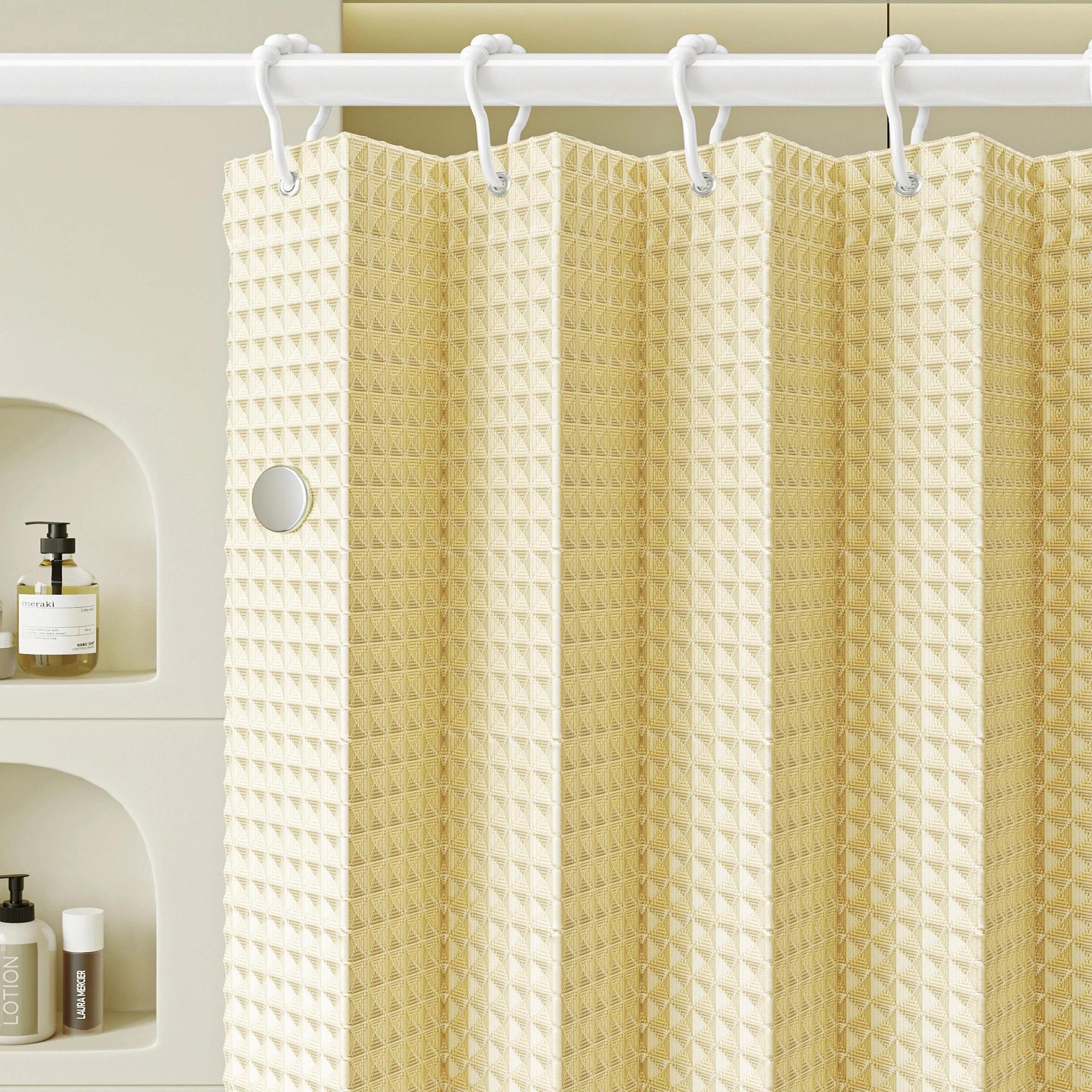 

Магнитная складная водонепроницаемая занавеска для душа