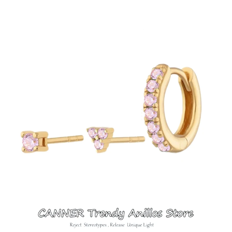 

Canner 3pcs/set Huggie Earings For Women Colorful Piercing Jewelry Sterling Silver Earrings 2021 Trend Pendientes Plata 925 W5