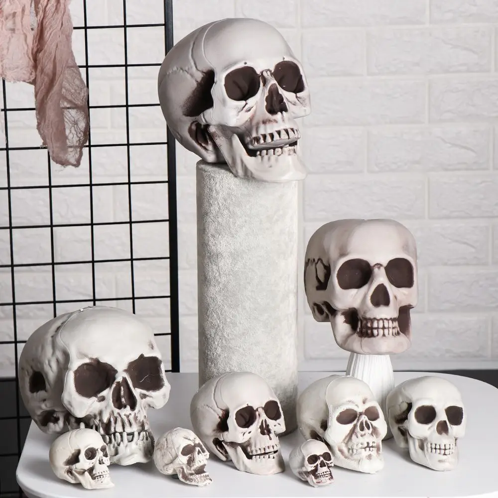 

Череп на Хэллоуин, все размеры, голова человека, скелет, стильный реквизит для фото, украшение для дома, ужасная фотография, игровые принадлежности, подвесной Декор