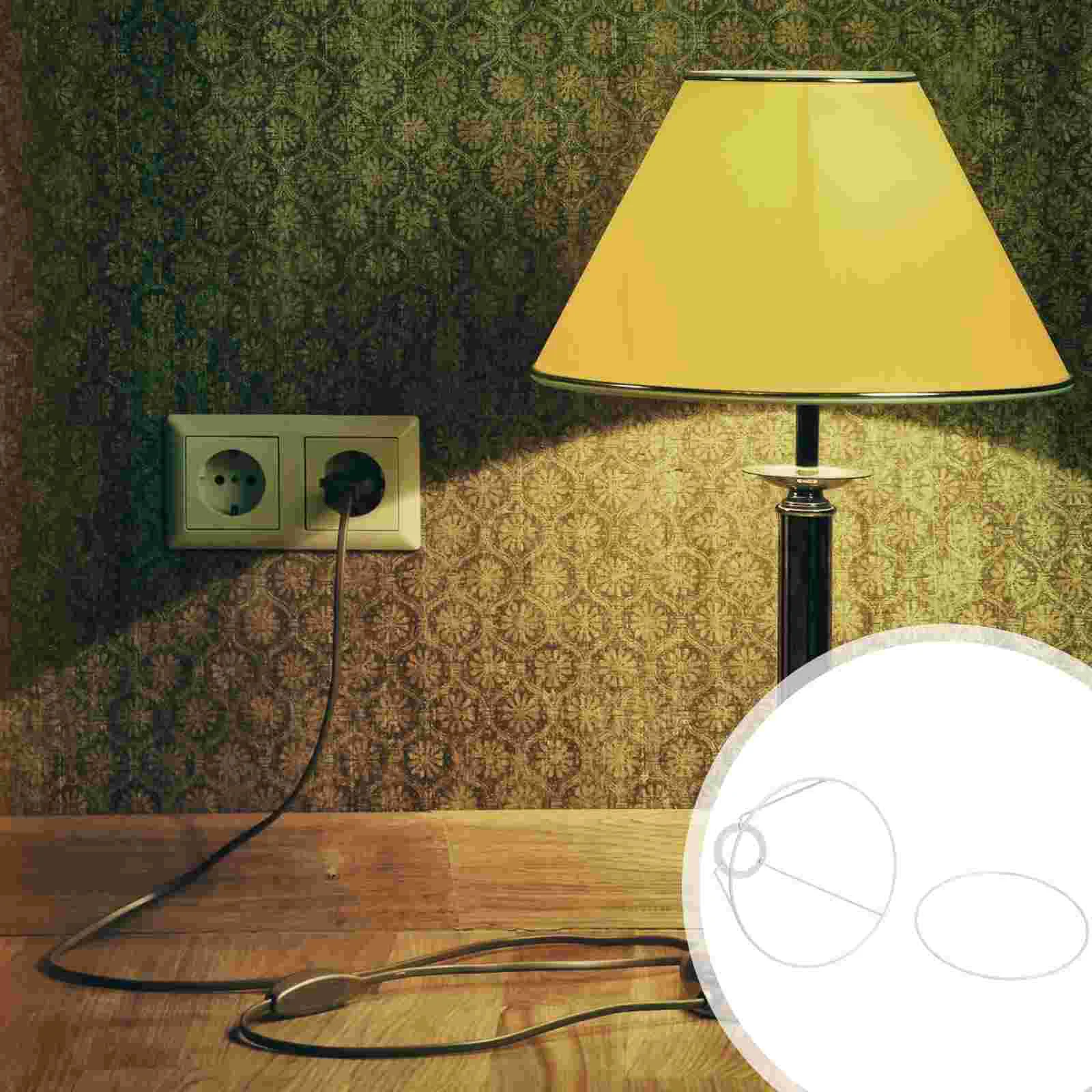 

Vintage Lamp Shades Cone Holder Lampshade Desk Shelf Ring DIY Light Cage Guard White Table