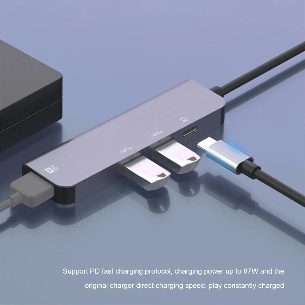 

USB 3.0 Hub Adapter HDMI-compatible PD Charger Portable Multi Splitter Docking Station Computer Converter Accessories
