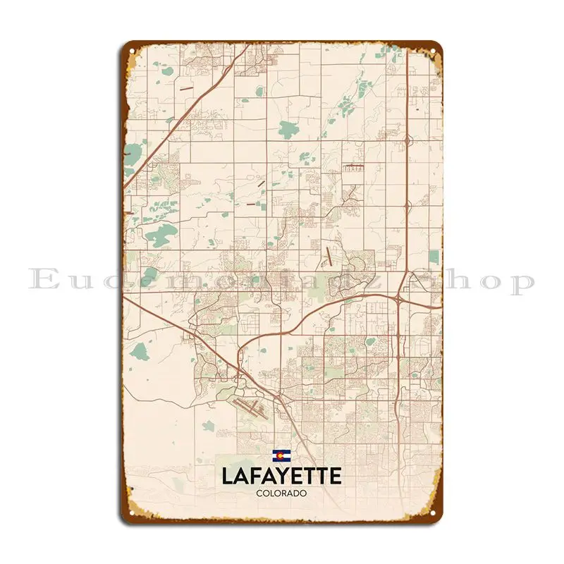 

Металлический плакат Lafayette Co, Настенный декор, печатный настенный плакат