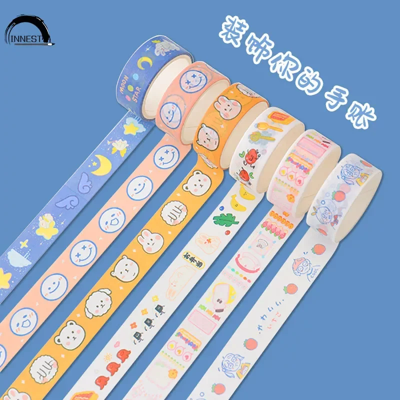 

Cartoon Masking Tape Journal Decoration Cute Label Washi Creative Diary Scrapbooking Hand Book Decoration Supplies Masking