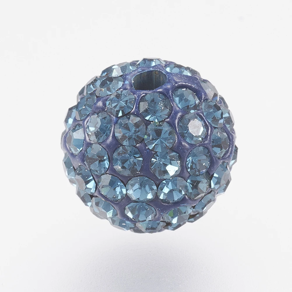 10Pcs Czech Rhinestone Beads Pave Disco Ball Beads Colorful Polymer Clay Round Spacer Beads For Women Diy Jewelry Making 7.5~8mm