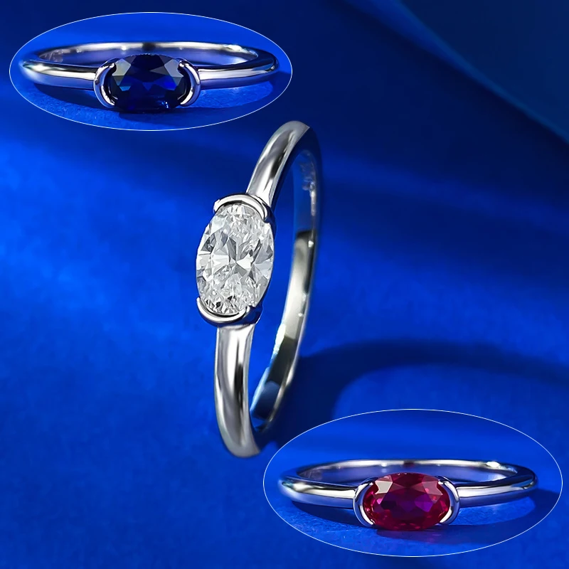 Apaison 4*6 мм овальные кольца с высокоуглеродистыми бриллиантами для женщин