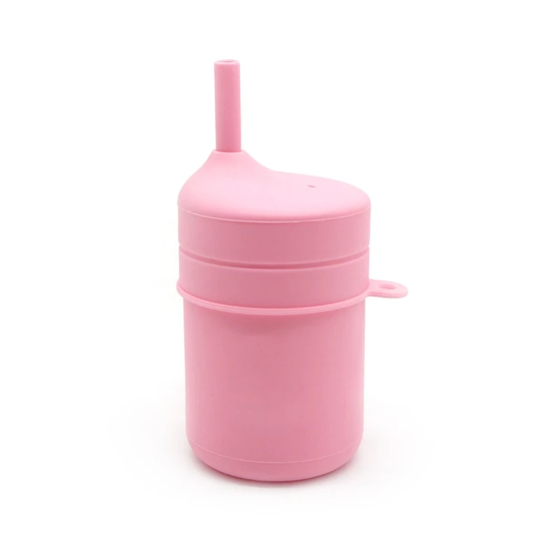 

Baby Feeding Straw Bottle Toddler Learning Drinking Silicone Sippy Cup Portable Drinkware
